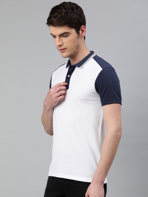 

Peter England Men White Solid Slim Fit Polo Collar T-shirt