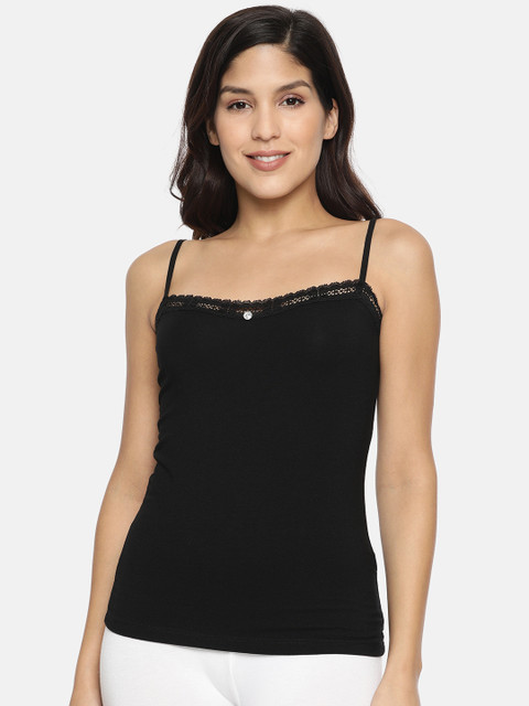 

miorre Black Solid Camisole with Lace Detail SL05-088984