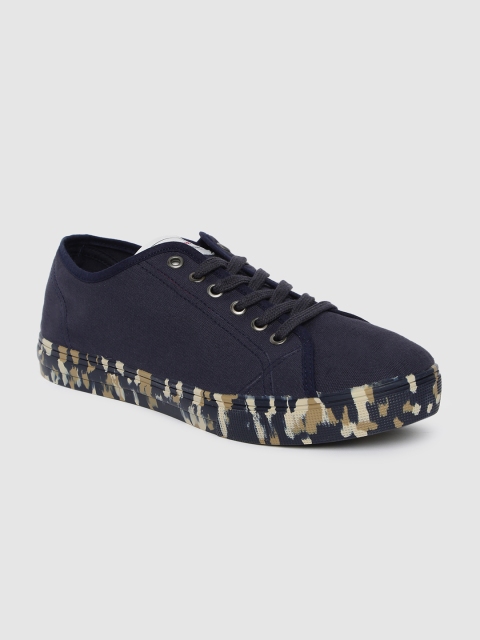 

Levis Men Navy Blue Solid Canvas Sneakers