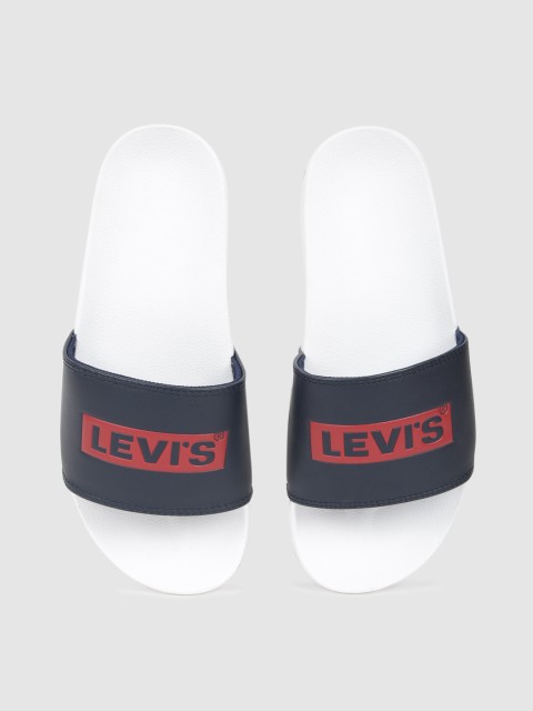 

Levis Men Blue & White Printed Sliders