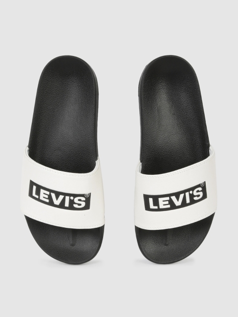 

Levis Men Black & White Printed Babytab Sliders