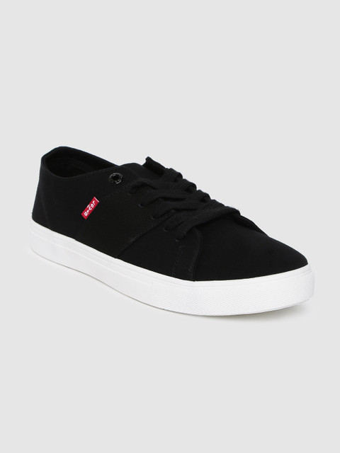 

Levis Men Black Solid Canvas Sneakers
