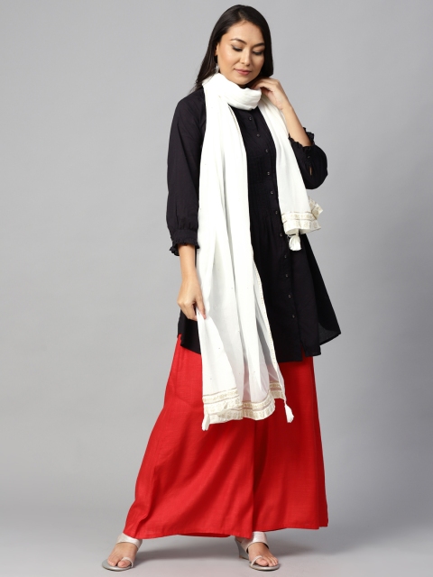 

W Off-White Mukaish Work Dupatta