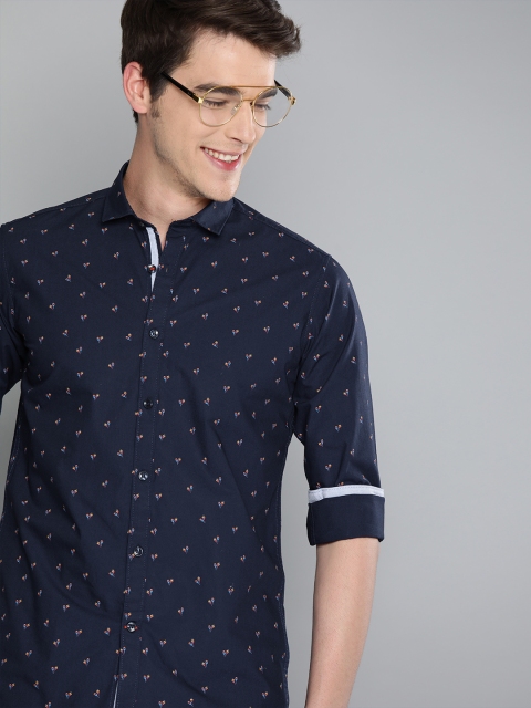 

Mast & Harbour Men Navy Blue Regular Fit Printed Casual Shirt