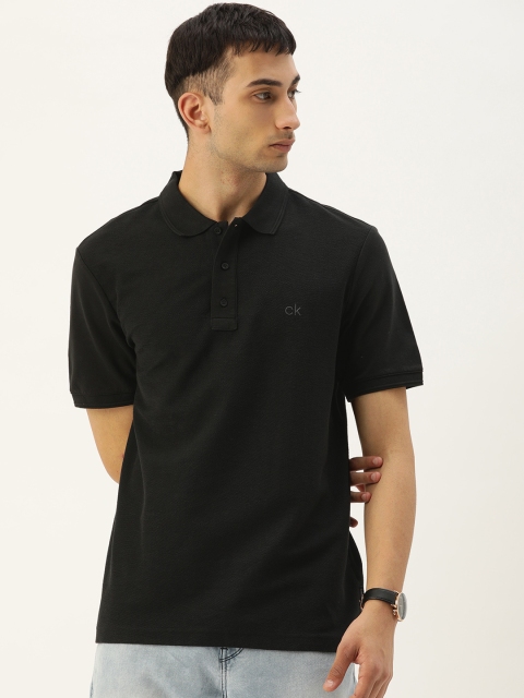 

Calvin Klein Jeans Men Black Solid Polo Collar T-shirt