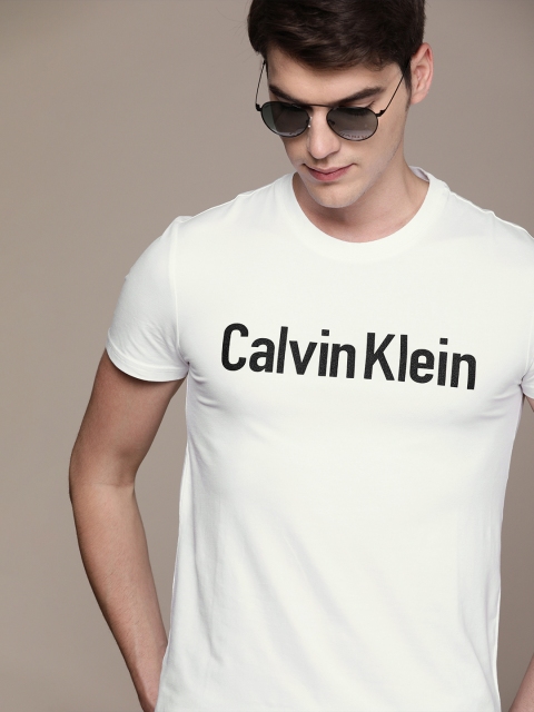 

Calvin Klein Jeans Men White Printed Round Neck T-shirt