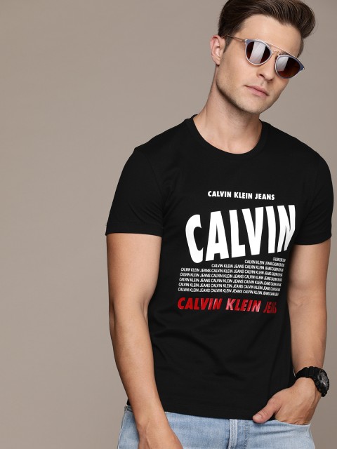 

Calvin Klein Jeans Men Black Printed Round Neck T-shirt
