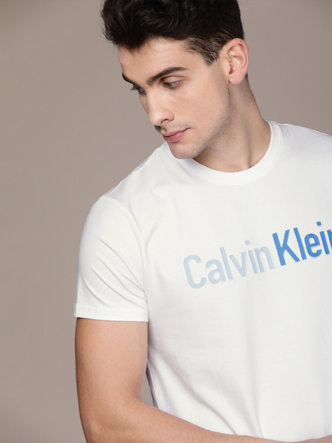 

Calvin Klein Jeans Men White Printed Round Neck T-shirt