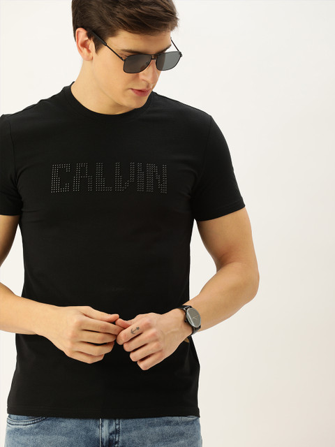 

Calvin Klein Jeans Men Black Printed Round Neck T-shirt