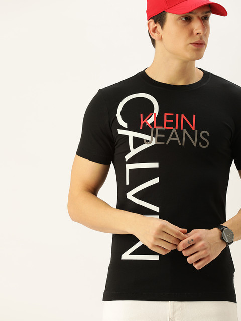 

Calvin Klein Jeans Men Black Printed Round Neck T-shirt