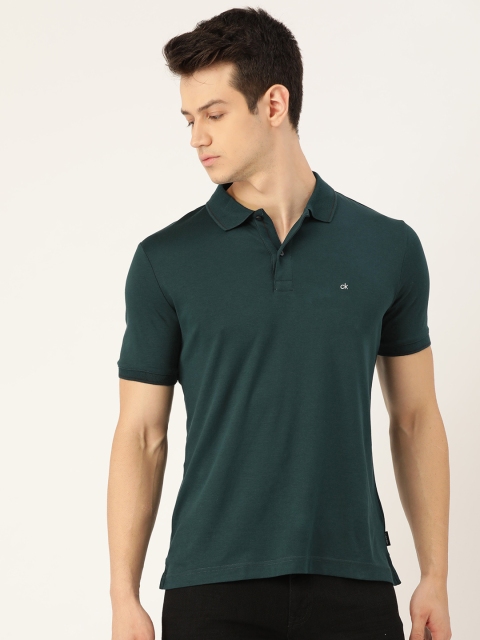 

Calvin Klein Jeans Men Green Polo Collar Slim Fit T-shirt