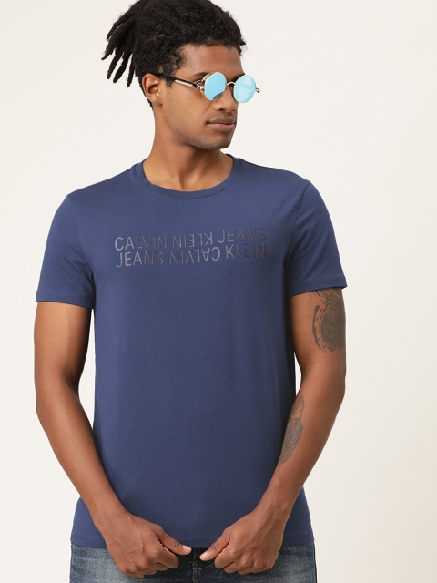 

Calvin Klein Jeans Men Blue Printed Round Neck T-shirt