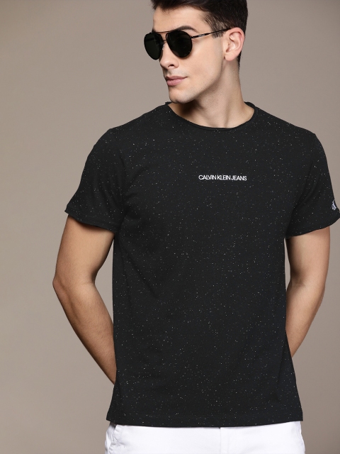 

Calvin Klein Jeans Men Black Solid Round Neck T-shirt