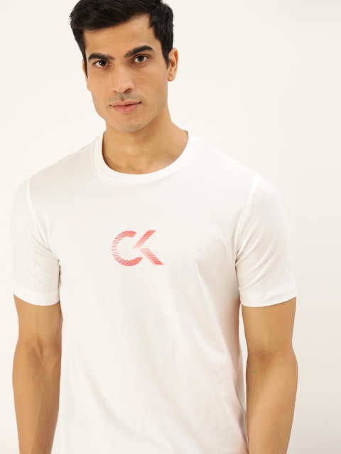 

Calvin Klein Jeans Performance Men White Printed Round Neck T-shirt
