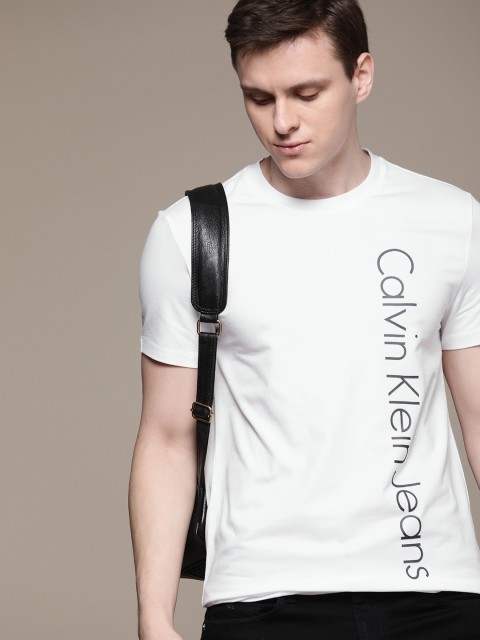 

Calvin Klein Jeans Men White Printed Round Neck T-shirt