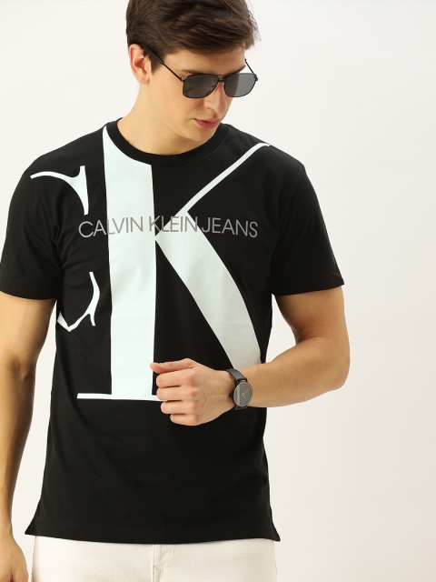 

Calvin Klein Jeans Men Black Printed Round Neck T-shirt