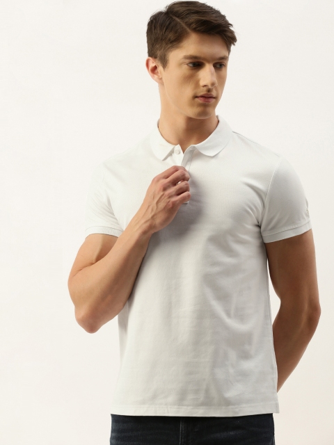 

Calvin Klein Jeans Men White Solid Polo Collar T-shirt