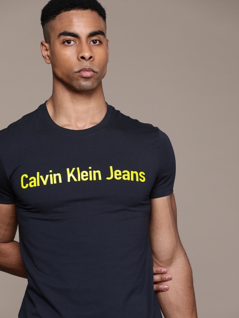 

Calvin Klein Jeans Men Navy Blue Printed Round Neck T-shirt