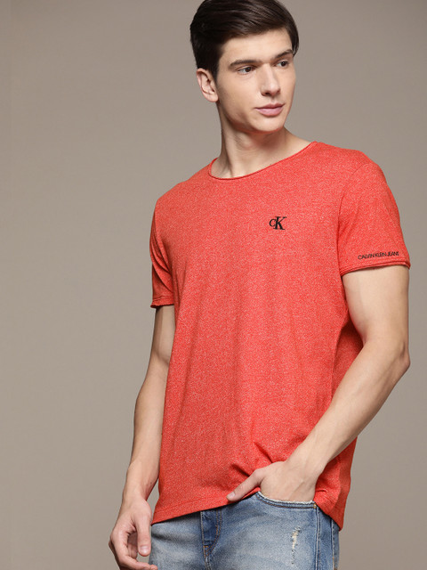 

Calvin Klein Jeans Men Red Solid Round Neck T-shirt