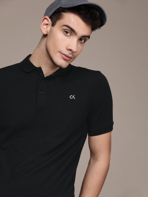 

Calvin Klein Jeans Men Black Solid Polo Collar T-shirt