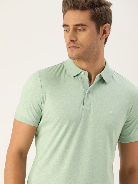 

Calvin Klein Jeans Men Green Solid Slim Fit Polo Collar T-shirt