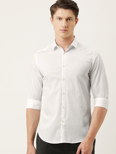 

Calvin Klein Jeans Men White Slim Fit Striped Casual Shirt