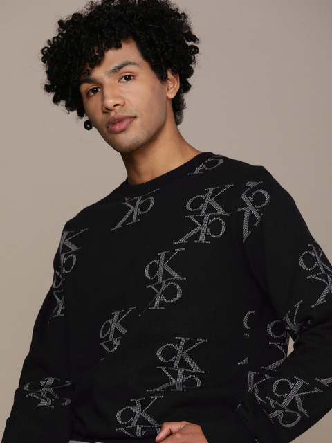 

Calvin Klein Jeans Men Black & Grey Printed Sweatshirt