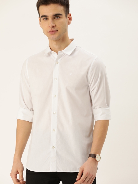 

Calvin Klein Jeans Men White Slim Fit Solid Casual Shirt