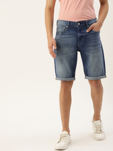 

Calvin Klein Jeans Men Blue Solid Regular Fit Denim Shorts