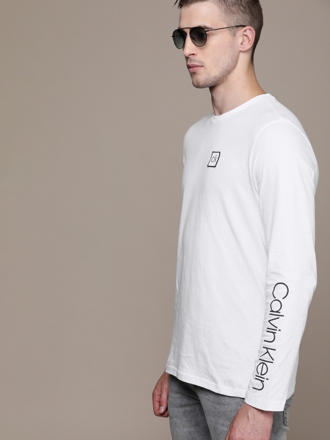 

Calvin Klein Jeans Men White Solid Round Neck T-shirt