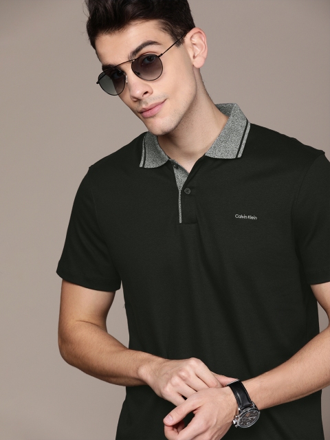 

Calvin Klein Jeans Men Black Solid Polo Collar T-shirt