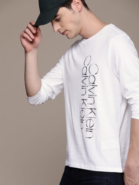 

Calvin Klein Jeans Men White Printed Round Neck T-shirt