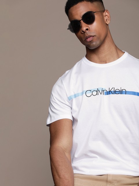 

Calvin Klein Jeans Men White Printed Round Neck T-shirt
