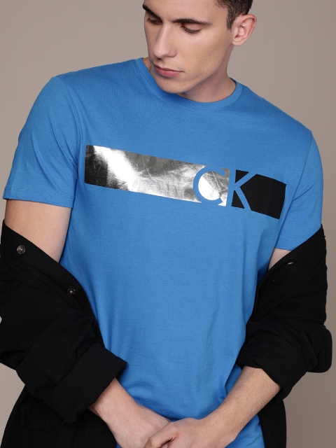 

Calvin Klein Jeans Men Blue Printed Round Neck T-shirt