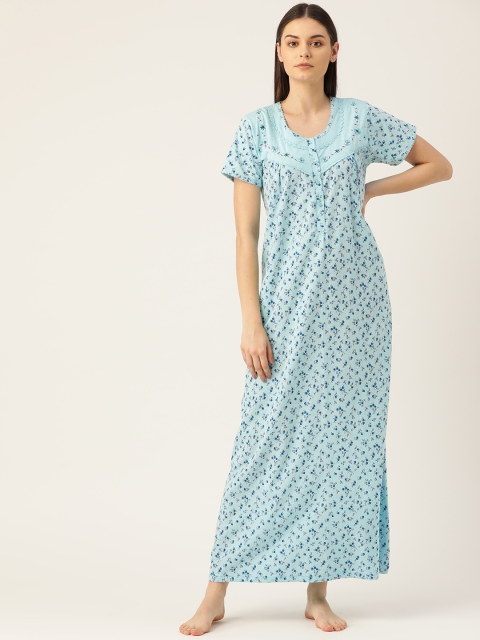 

Sweet Dreams Blue & Pink Printed Nightdress