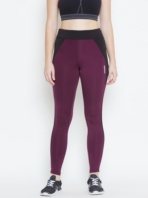 

Sweet Dreams Women Burgundy & Black Solid Workout Tights