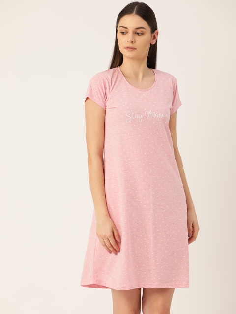 

Sweet Dreams Pink & White Polka Dot Print Sleep Shirt