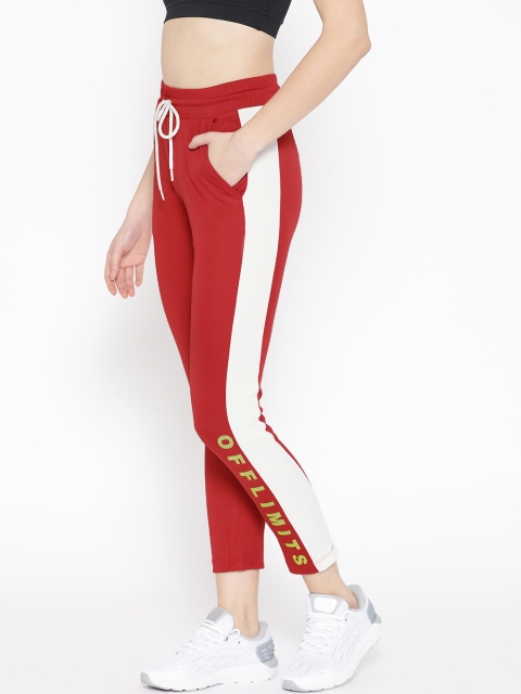 

OFF LIMITS Women Red Solid Straight Fit Training Track Pants