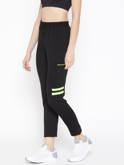 

OFF LIMITS Women Green Solid Straight Fit Training Track Pants, Black