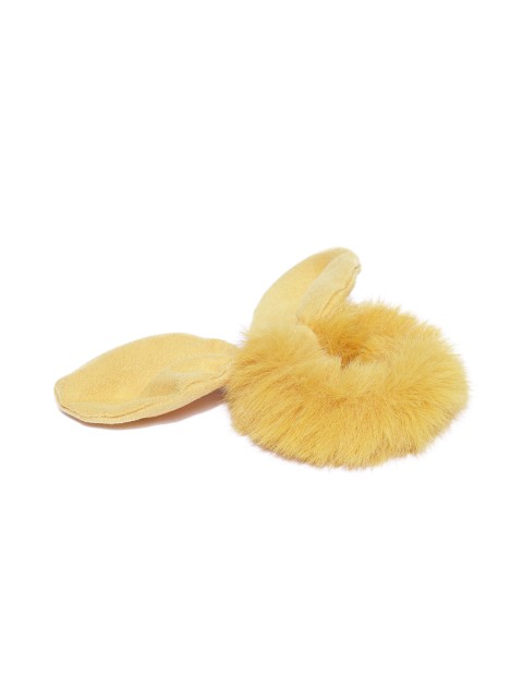 

Blueberry Yellow Fur Knot Detail Scrunchie