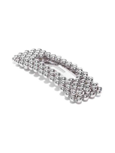 

Blueberry Silver-Toned Beaded Tic Tac Hair Clip