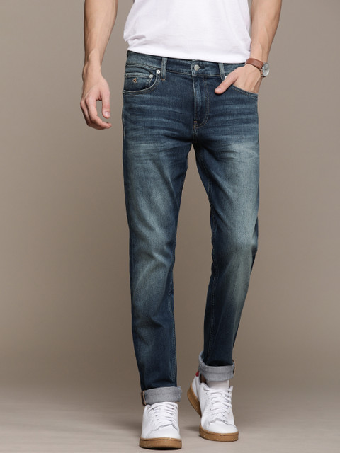 

Calvin Klein Jeans Men Blue Slim Fit Mid-Rise Clean Look Climate Tech Stretchable Jeans