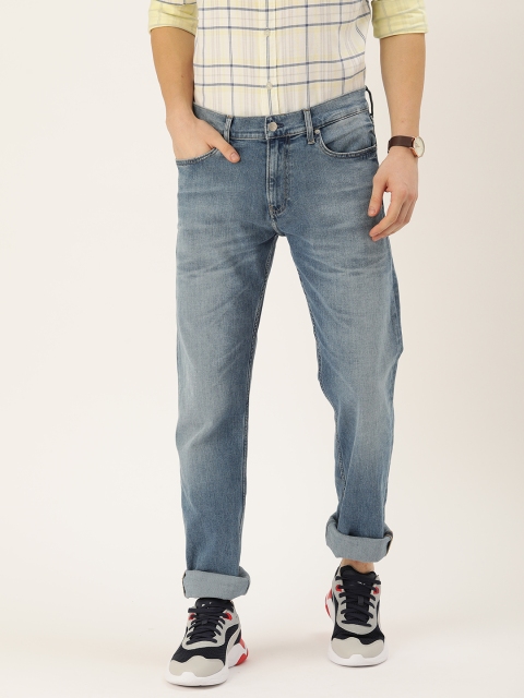 

Calvin Klein Jeans Men Blue Straight Fit Mid-Rise Clean Look Stretchable Jeans