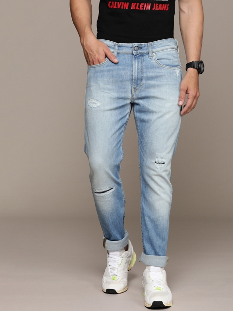 

Calvin Klein Jeans Men Blue Slim Tapered Fit Mid-Rise Mildly Distressed Stretchable Jeans