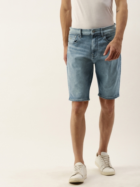 

Calvin Klein Jeans Men Blue Washed Regular Fit Denim Shorts