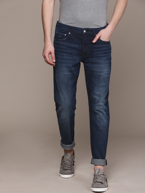 

Calvin Klein Jeans Men Blue Slim Tapered Fit Mid-Rise Low Distress Stretchable Jeans