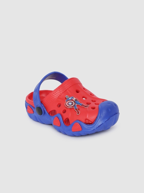 

YK Marvel Boys Red & Blue Captain America Printed Clogs