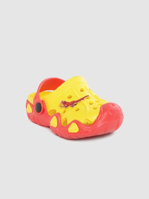 

YK Marvel Boys Yellow & Red Colourblocked Cut-Work Clogs with Iron Man Applique Detail