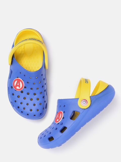 

YK Marvel Boys Blue & Yellow Solid Clogs