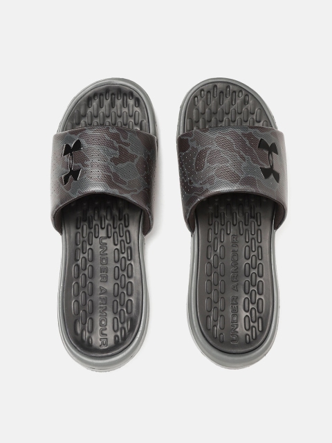 

UNDER ARMOUR Men Black & Grey Playmaker Diverge Camouflage Print Sliders